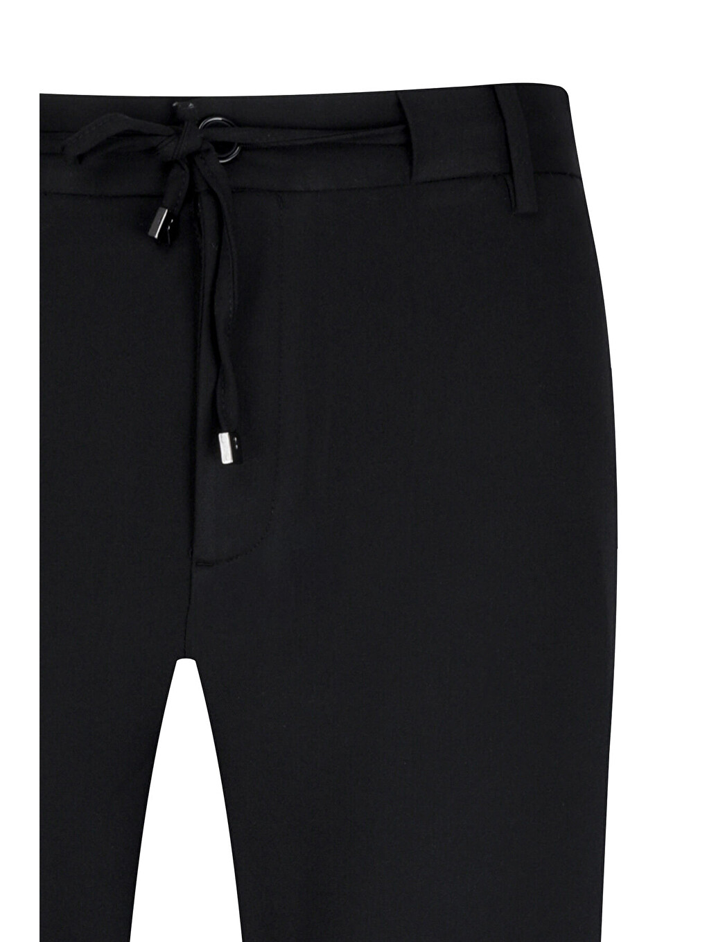 Siyah Rahat Kesim Yandan Cepli Jogger Pantolon-1
