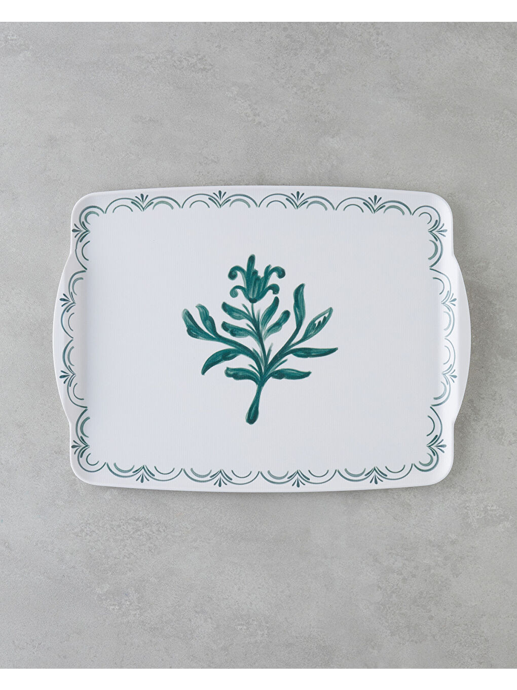 Verdant Melamin Kaydırmaz Tepsi 42x31 cm Yeşil-1