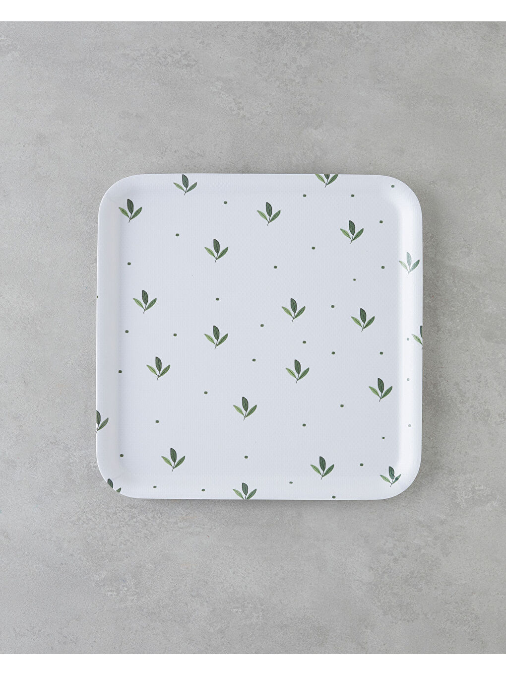 Feuille Melamin Kaydırmaz Tepsi 33x33 cm Yeşil-1