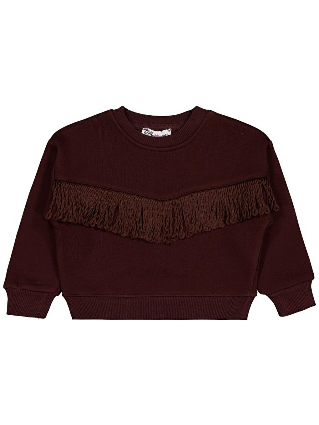 Kahverengi Girls Püsküllü 2-5 Yaş Sweatshirt