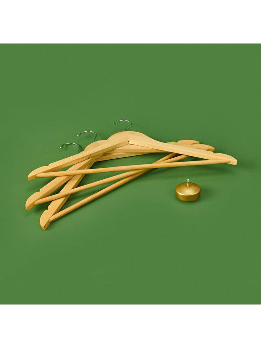 Living 3’lü Elbise Askısı - Açık Kahverengi - 44,5 cm-1