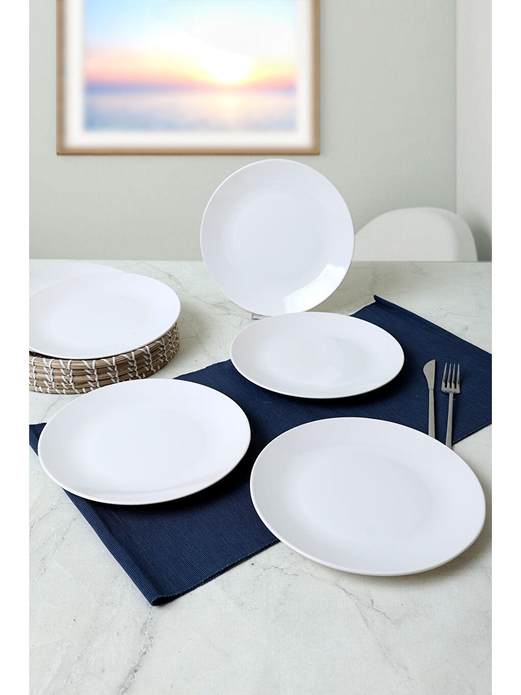 Beyaz Ege Servis Tabağı 26 Cm 6 Adet-2