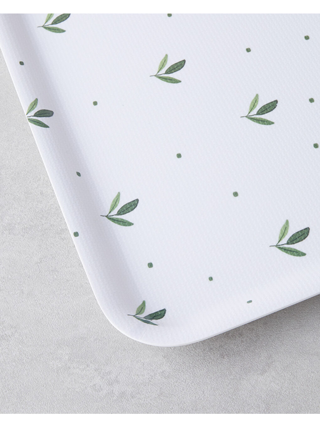 Feuille Melamin Kaydırmaz Tepsi 33x33 cm Yeşil-2