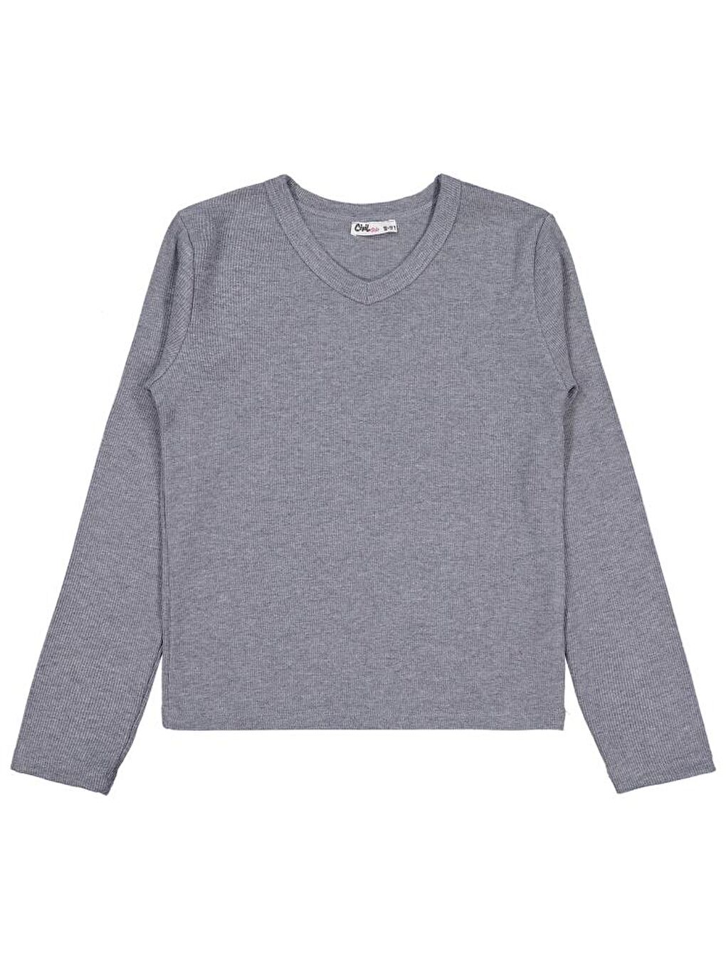 Gri Girls V Yaka 10-13 Yaş Sweatshirt