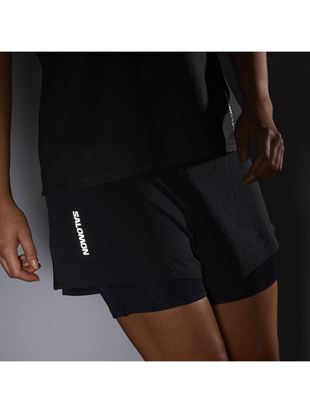 Sense Aero 2in1 Kadın Siyah Koşu Şortu-1