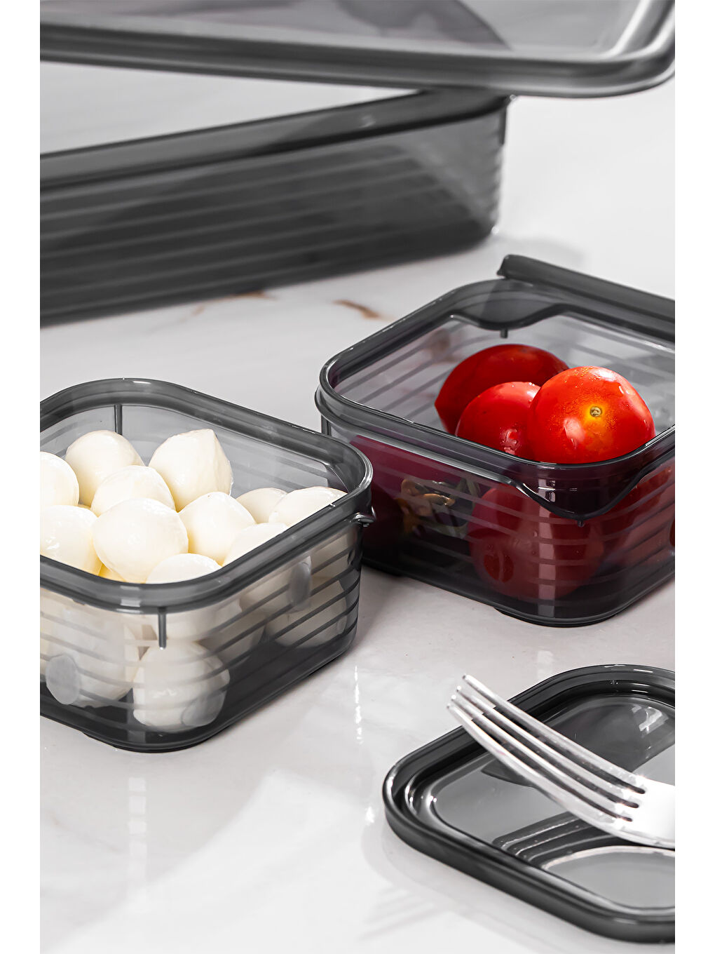 Gri 4369 FreshLock Vakumlu Kahvaltılık Çok Amaçlı Saklama Kabı Kahvaltı Seti-1