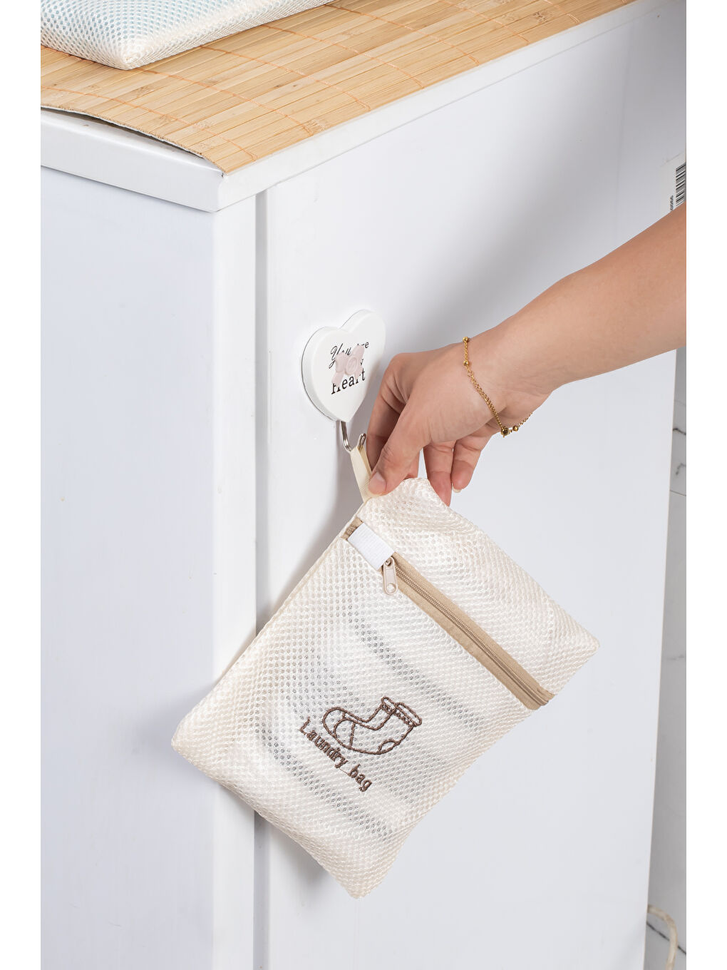 Beyaz 3131 5 Parça Çamaşır Yıkama Filesi Fermuarlı Bölmeli Ayakkabı Yıkama Filesi Deforme Önleyici-6