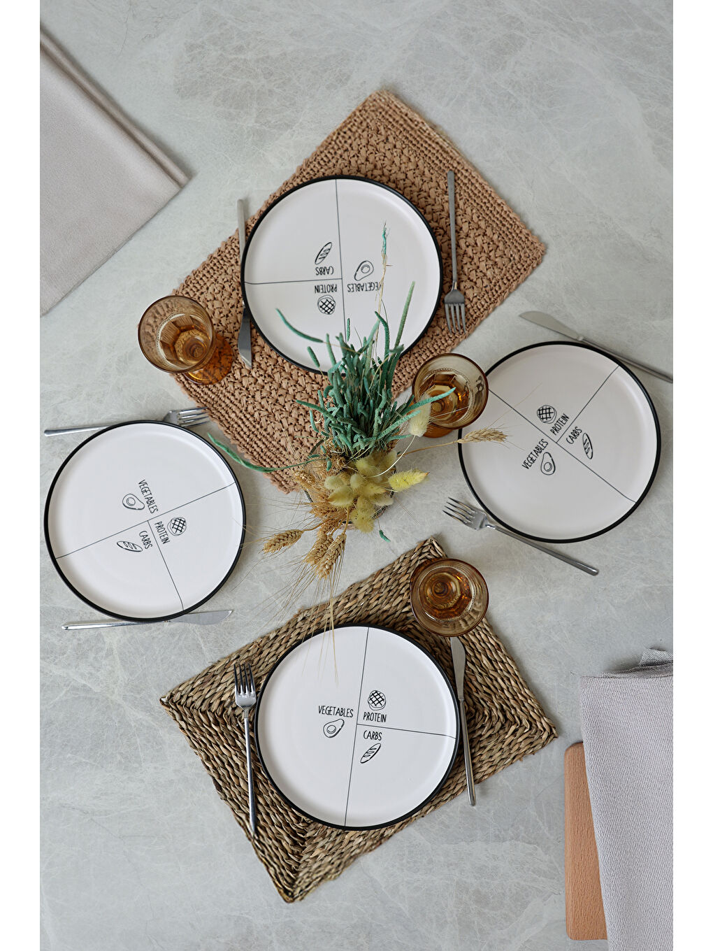 Karışık Savory Hitit Servis Tabağı 25 Cm 4 Adet