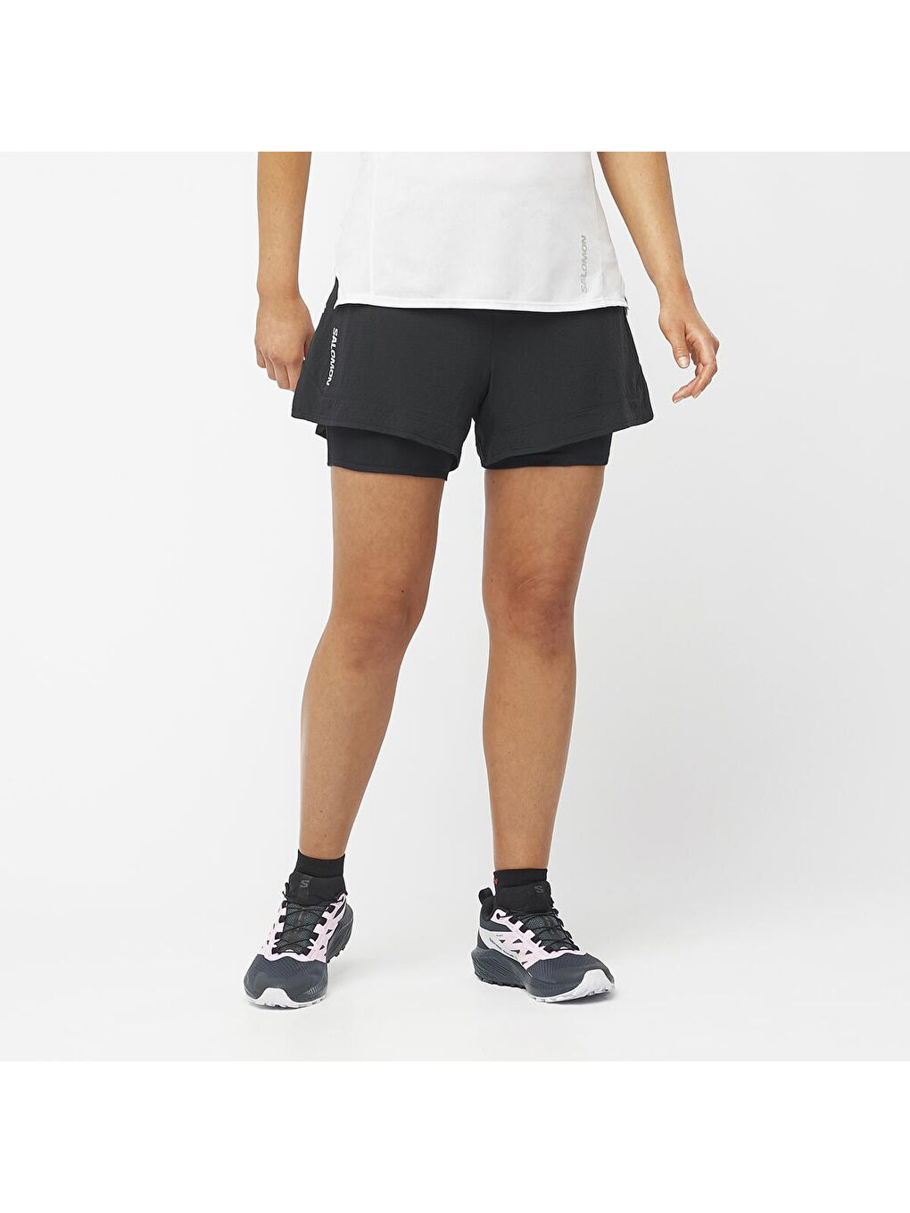 Sense Aero 2in1 Kadın Siyah Koşu Şortu-5