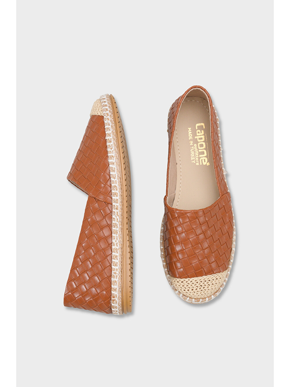 Kahverengi Pasarella Cilt Kadın Espadril-3