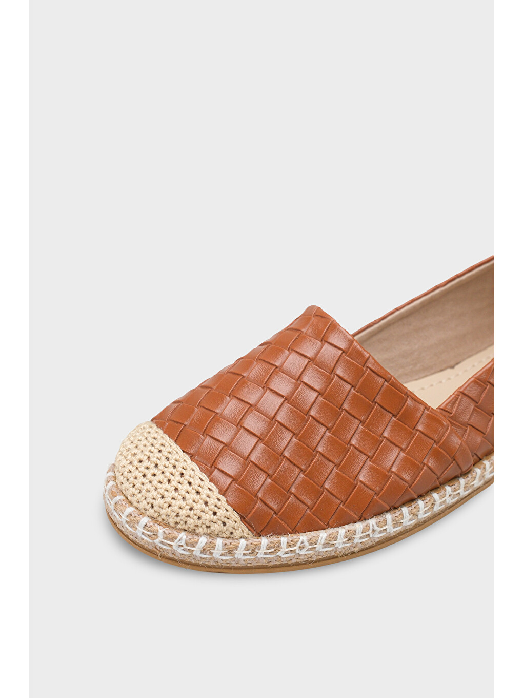 Kahverengi Pasarella Cilt Kadın Espadril-4