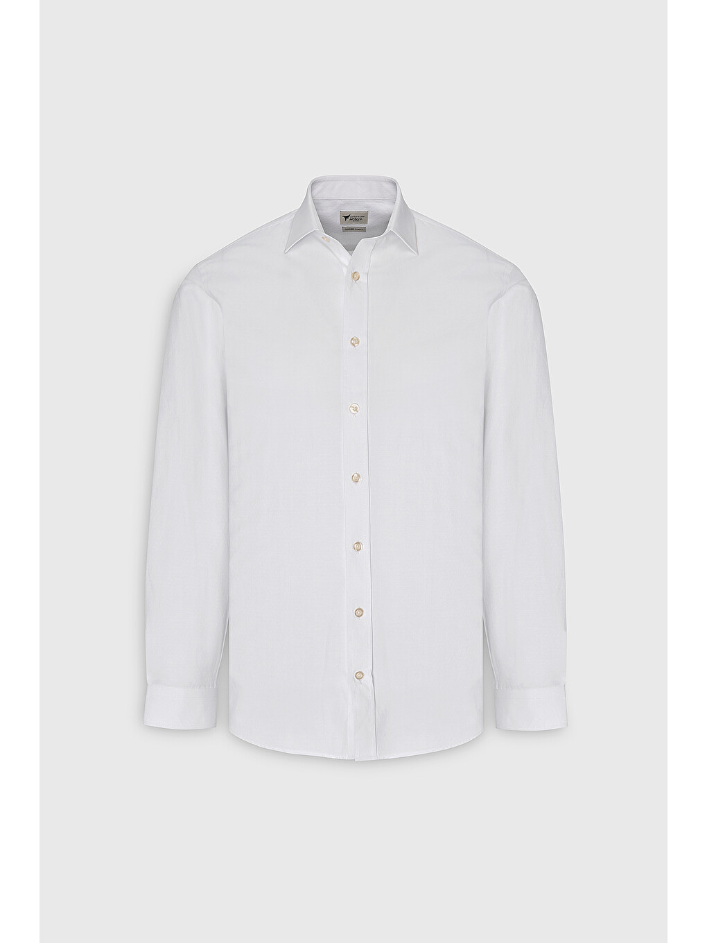 Erkek Beyaz Pamuklu Slim Fit Dar Kesim Klasik Yaka Armürlü Gömlek-6