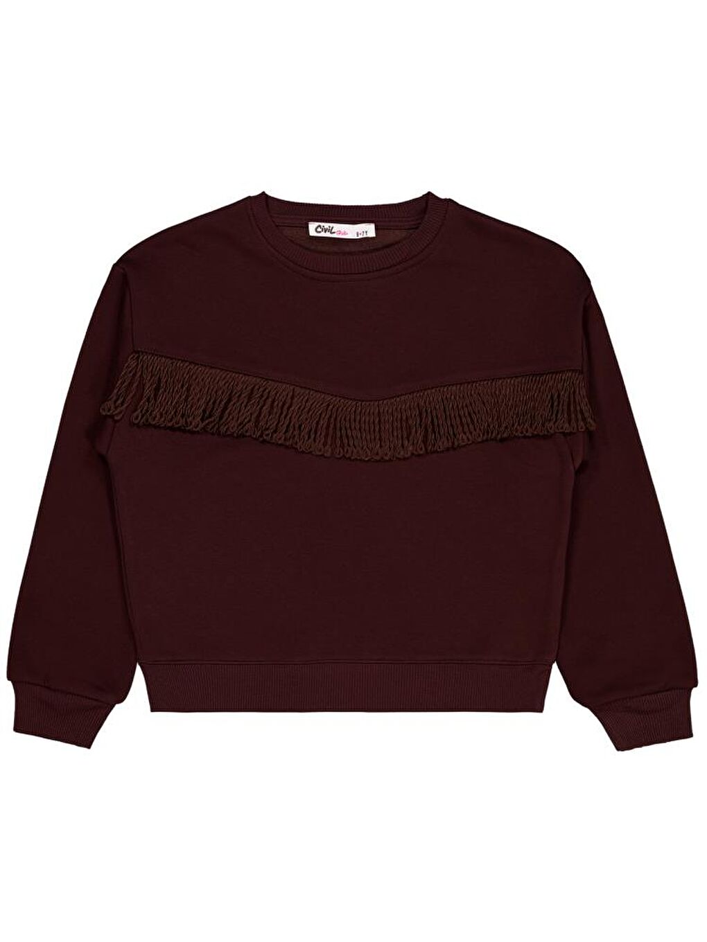 Kahverengi Girls Püsküllü 6-9 Yaş Sweatshirt