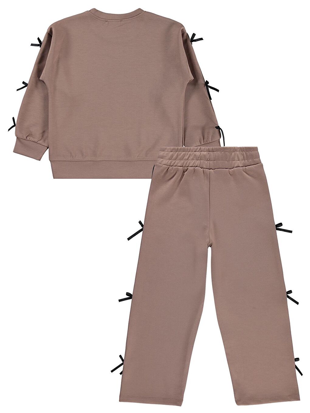 Girls Fiyonklu 10-13 Yaş Eşofman Takımı - Bej-1