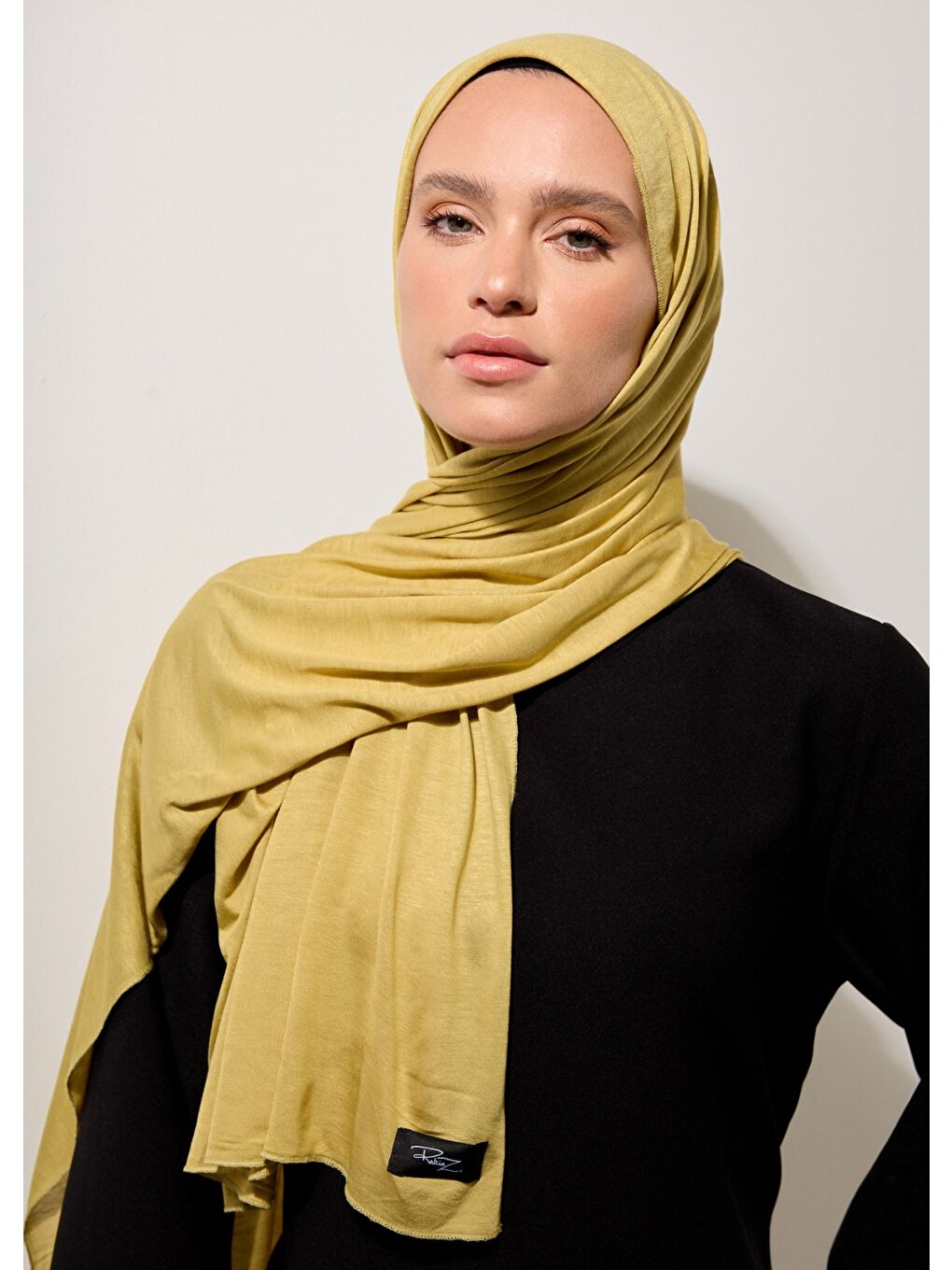 Tesettür Şal - Yağ Yeşili Penye-2