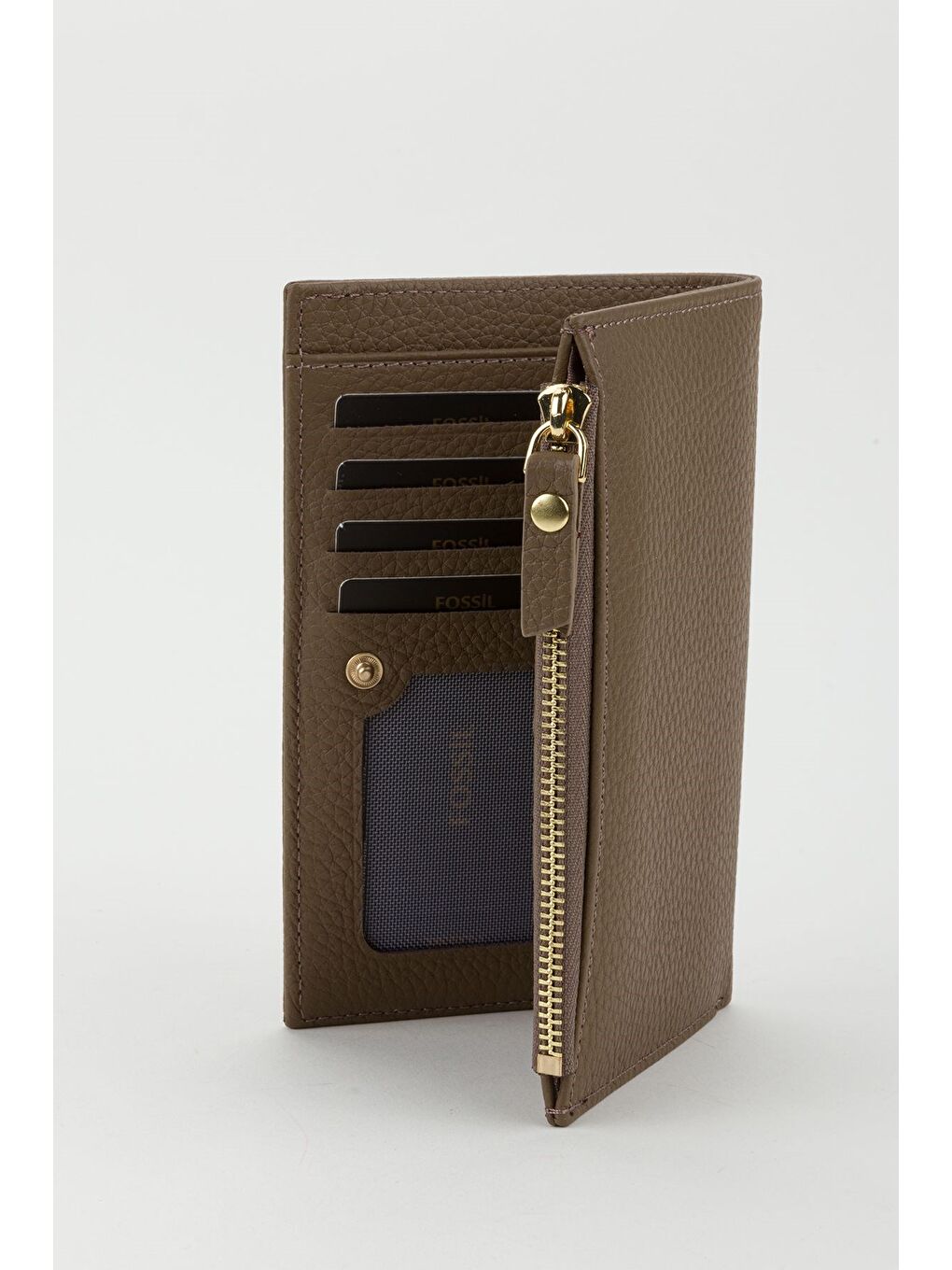 Bej Kutulu Hakiki Deri Mürdüm Orta Boy Kadın El Portföyü Kartlık Cüzdan-4