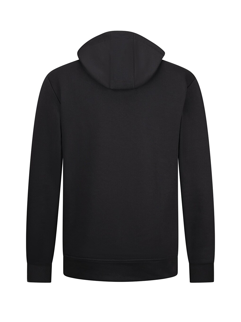 Siyah Regular Fit Fermuarlı Kapüşonlu Sweatshirt-1
