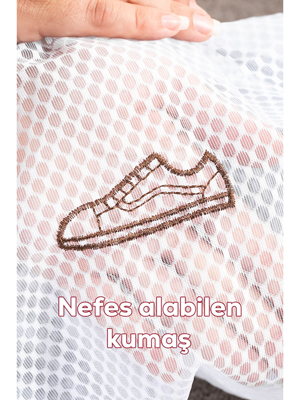 Beyaz 3128 Çamaşır Yıkama Filesi Fermuarlı Bölmeli Ayakkabı Yıkama Filesi Deforme Önleyici Torba-3