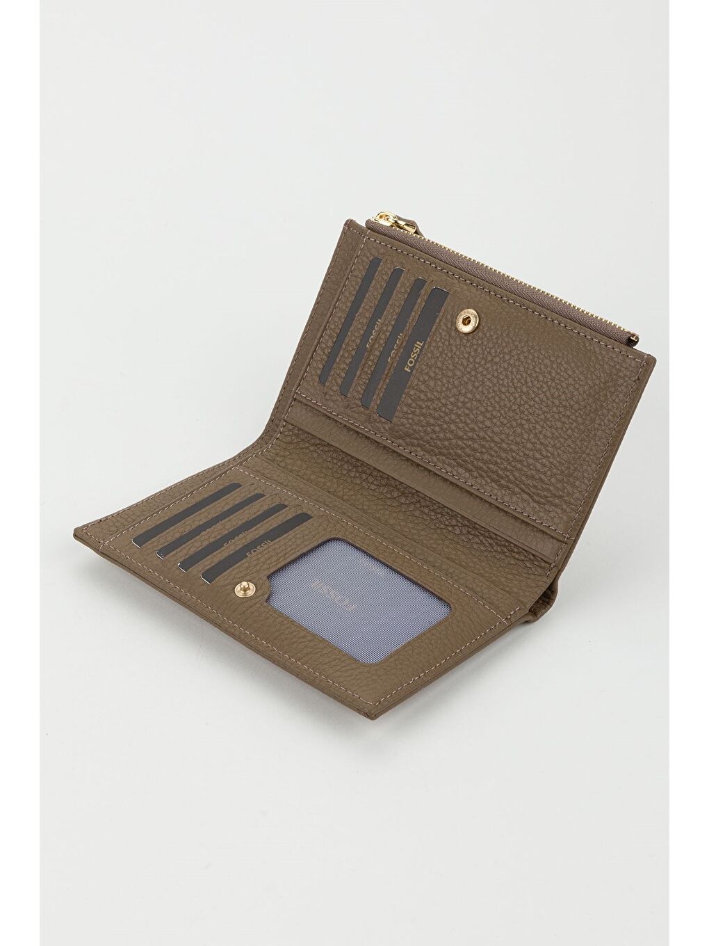 Bej Kutulu Hakiki Deri Mürdüm Orta Boy Kadın El Portföyü Kartlık Cüzdan-5