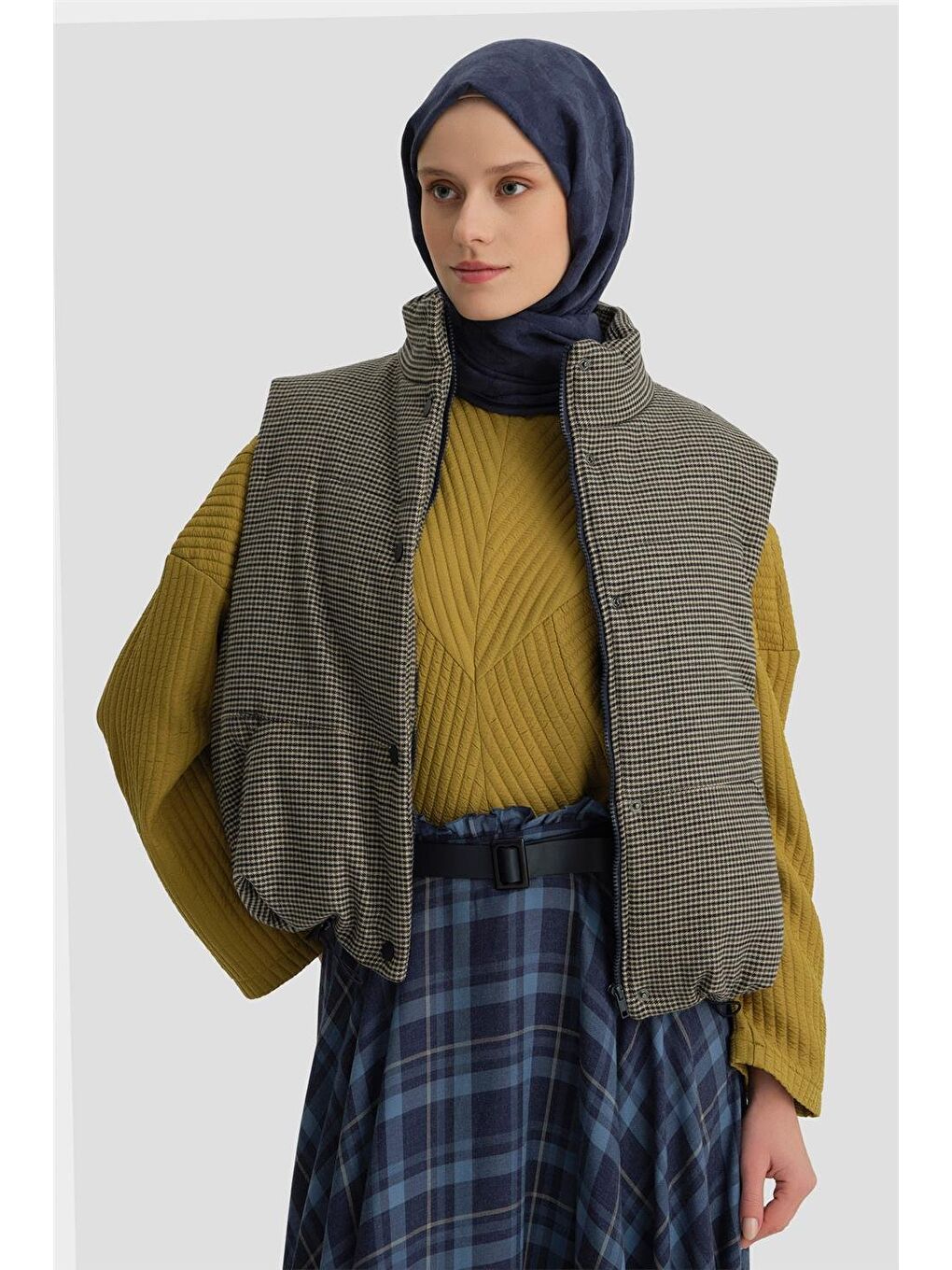 Dolgulu Yelek 24K4200 Lacivert-3