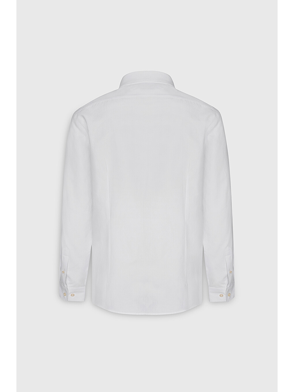 Erkek Beyaz Pamuklu Slim Fit Dar Kesim Klasik Yaka Armürlü Gömlek-9