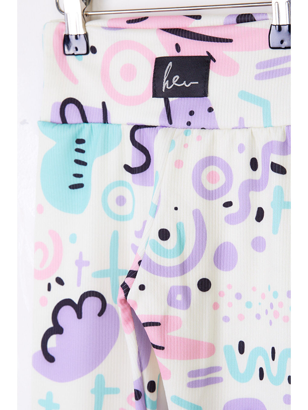 Kız Çocuk Ekru Desenli Tayt - 26109-1