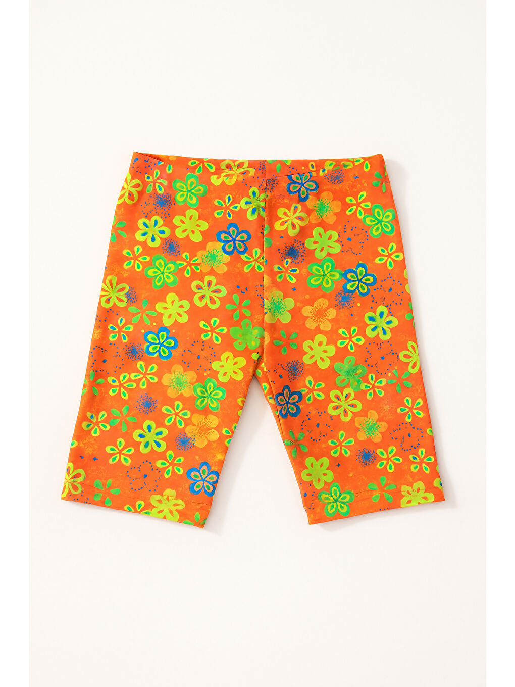 Karışık Çiçek Desenli Renkli Kız Çocuk Kısa Tayt – 2'li Paket-2