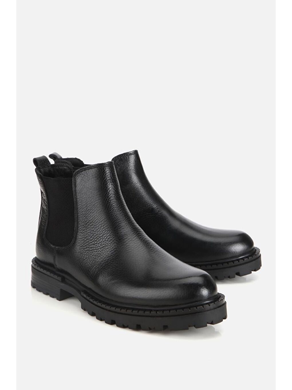 Erkek Deri Siyah Lastik Detaylı Chelsea Bot-1