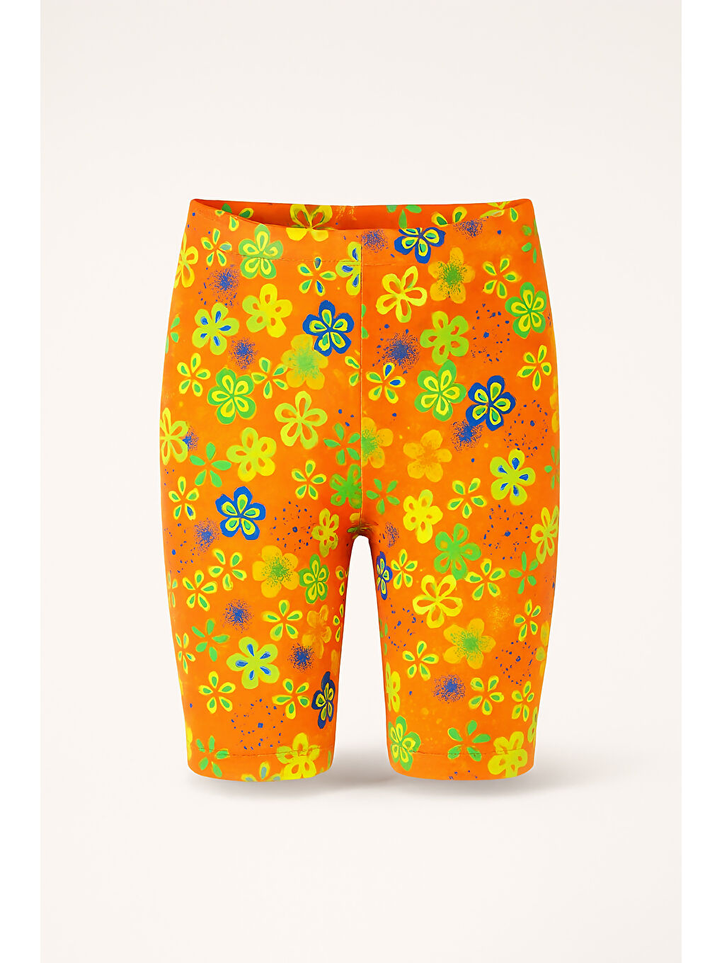 Karışık Çiçek Desenli Renkli Kız Çocuk Kısa Tayt – 2'li Paket-4