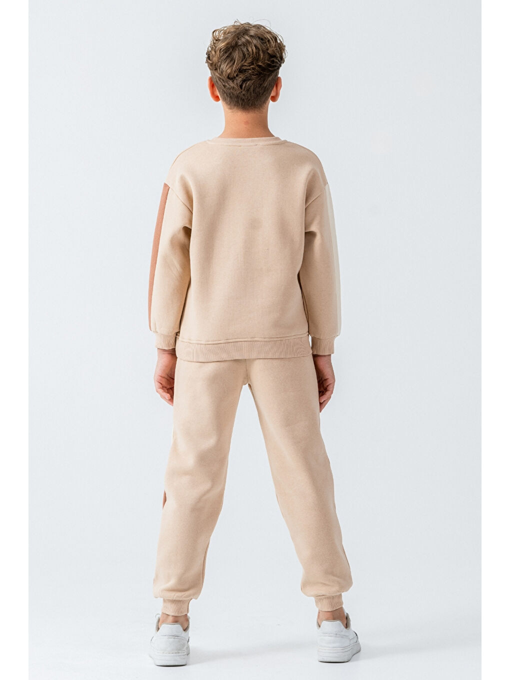 Bej Erkek Çocuk The Best Tıme Is Now Baskılı Alt Üst Eşofman Takımı Ak4230-5