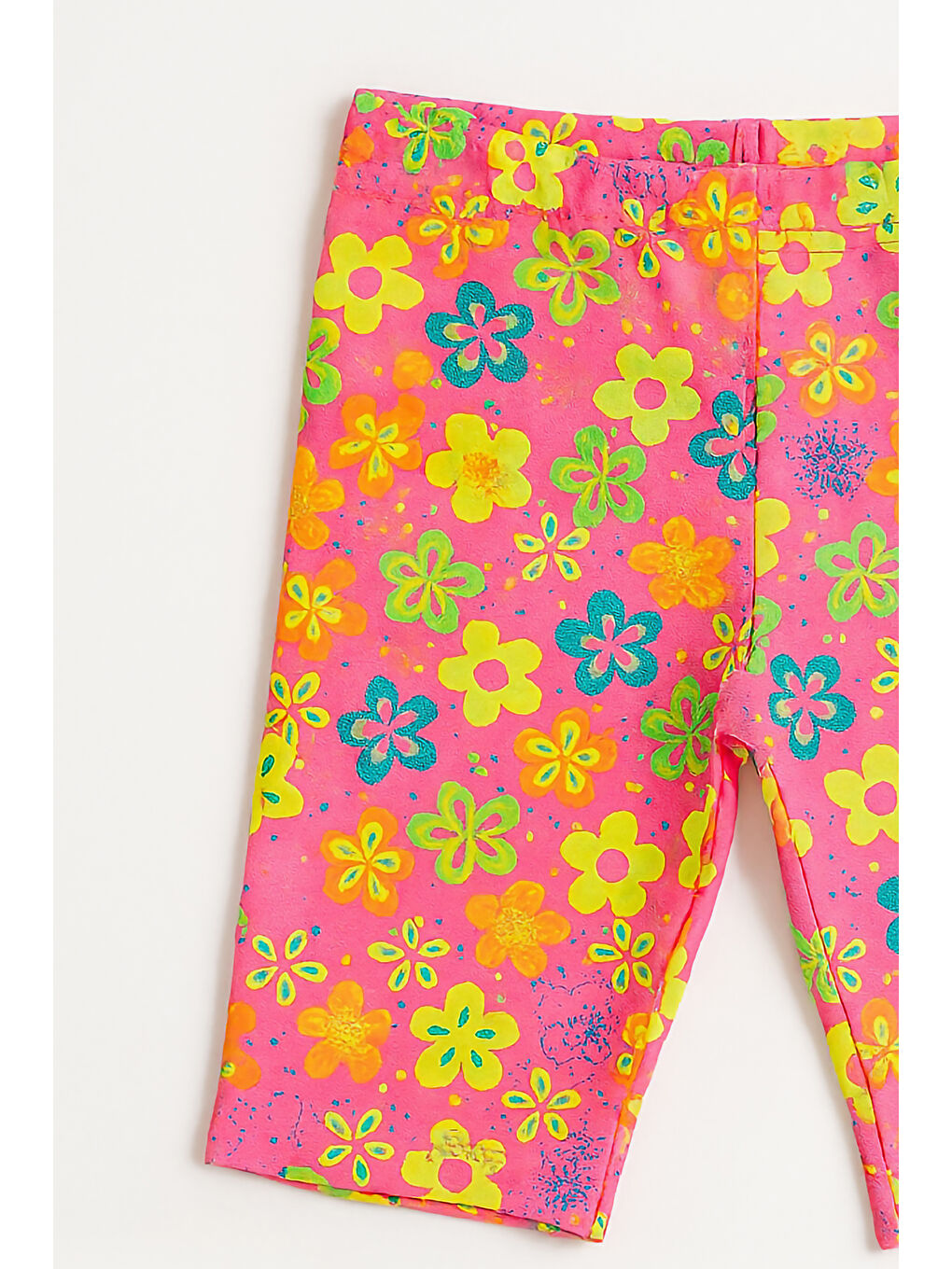 Karışık Çiçek Desenli Renkli Kız Çocuk Kısa Tayt – 2'li Paket-5