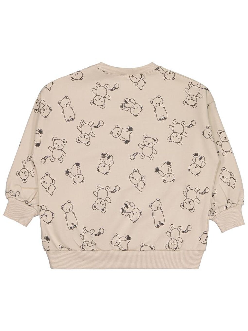 Bej Baby Kontür Ayı Empirme 6-18 Ay Sweatshirt-1