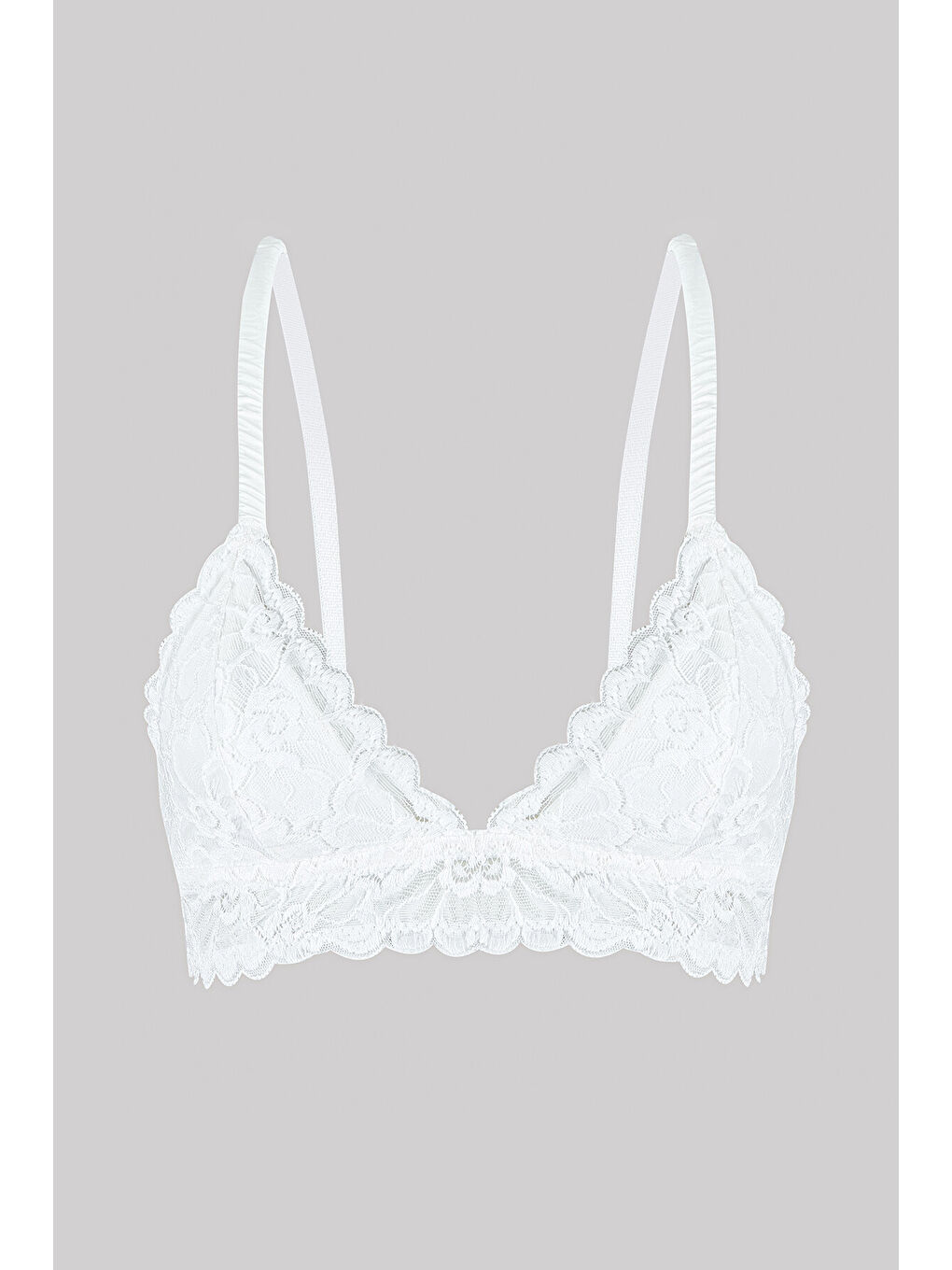 Ekru Tulipa Güpür Dantelli Desteksiz Sütyen