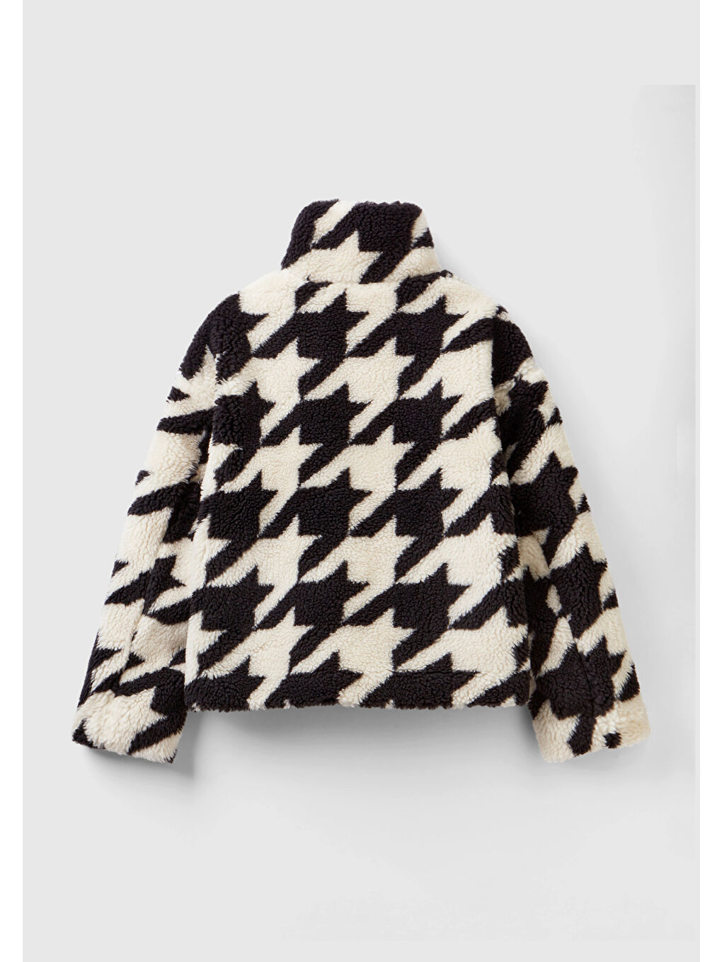 Kadın Siyah Beyaz Kazayağı Teddy Ceket-3