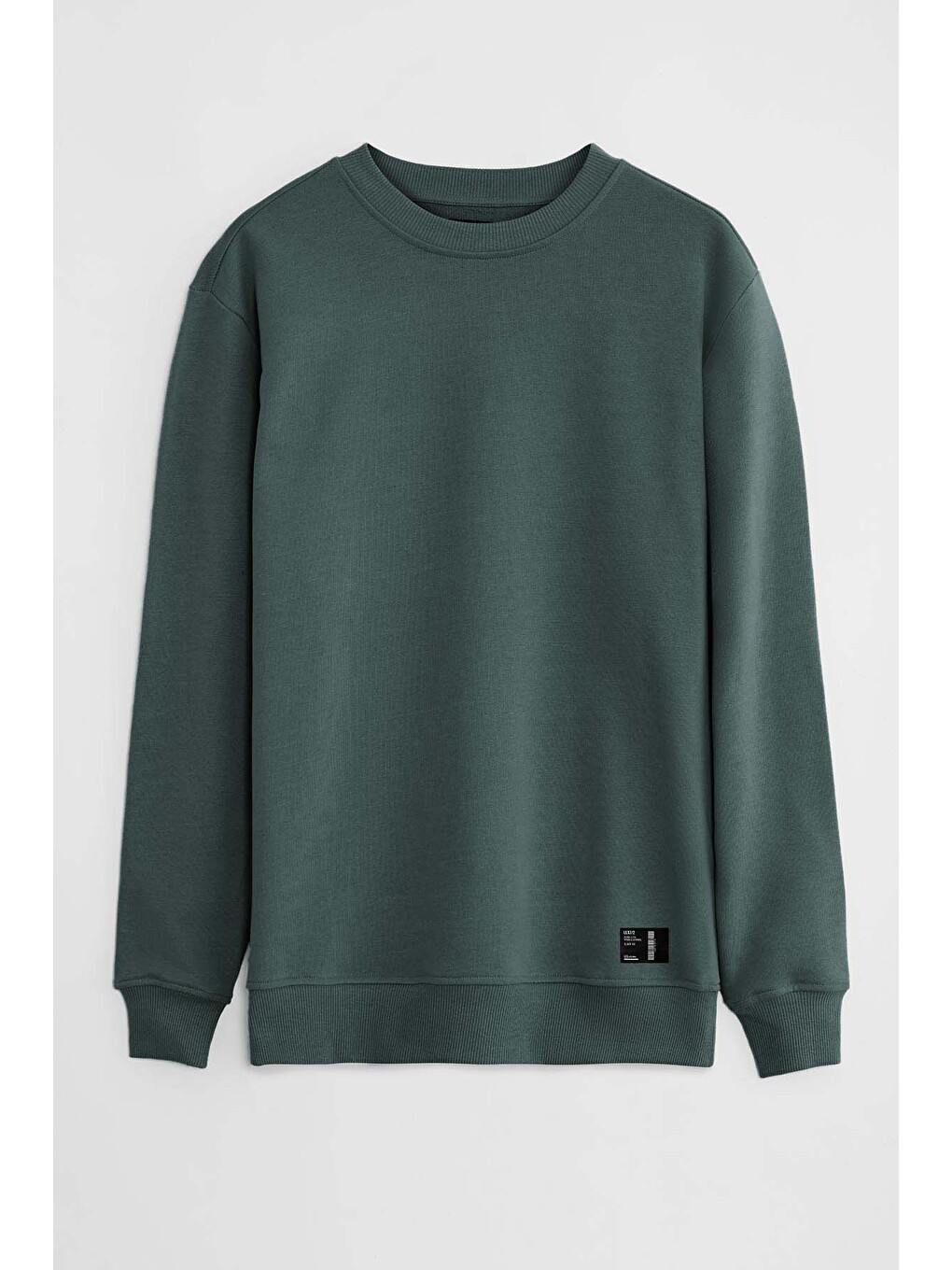 Travıs Erkek Organik Kumaşlı Yumuşacık Regular Fit Yuvarlak Yakalı Koyu Yeşil Sweatshirt-5