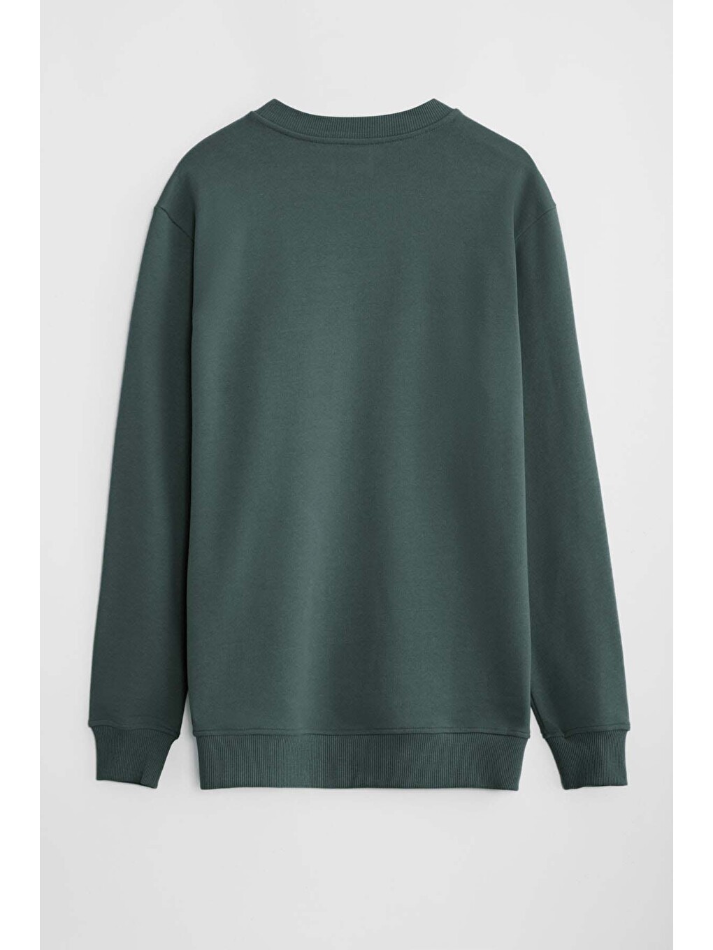 Travıs Erkek Organik Kumaşlı Yumuşacık Regular Fit Yuvarlak Yakalı Koyu Yeşil Sweatshirt-6