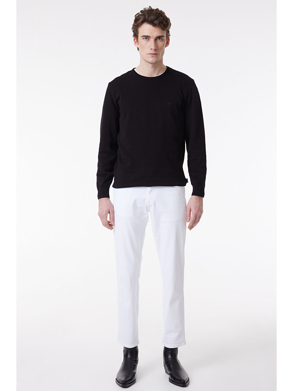 Siyah Regular Fit Normal Kesim Sıfır Yaka Triko-2