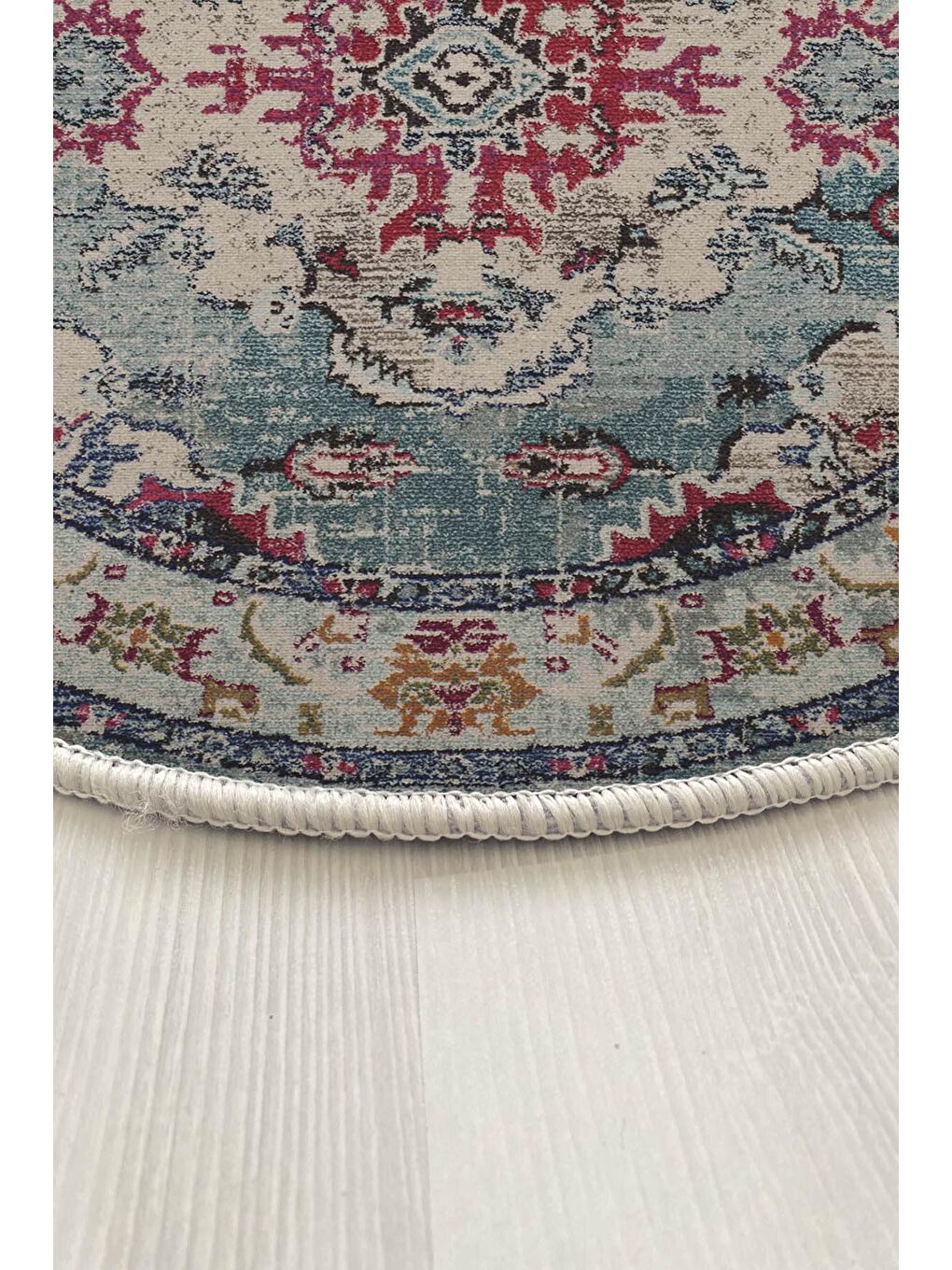 Karışık Pamuk Taban, Yıkanabilir, Kaydırmaz Taban, Modern Halı  180 x 180 cm-2