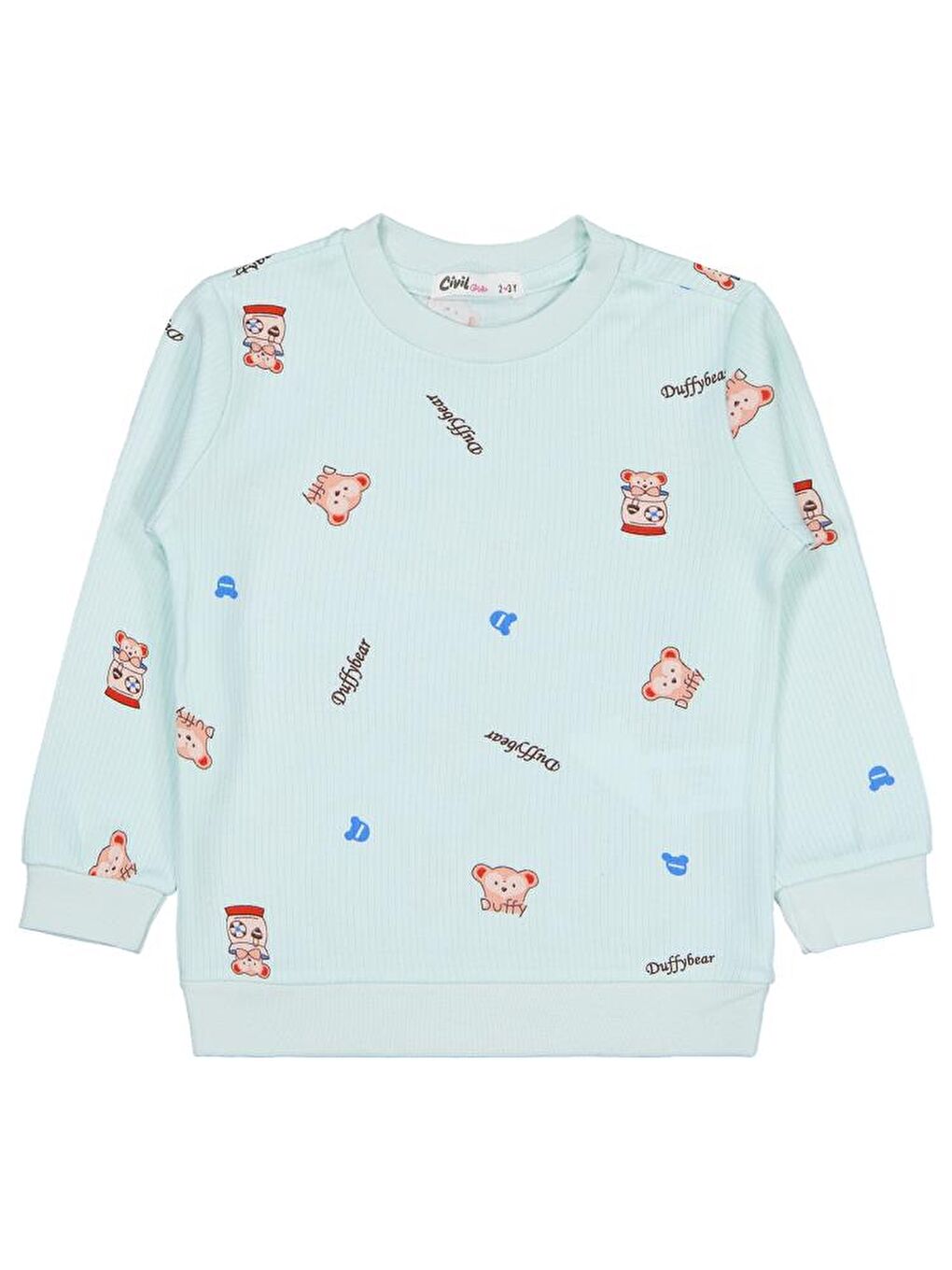 Yeşil Girls Ayıcık Baskılı 2-5 Yaş Sweatshirt