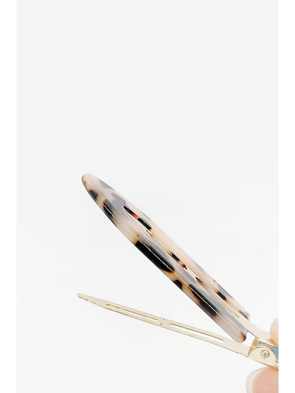 Bej 2'li İz Yapmayan Klips Toka Seti Kaplumbağa Sırtı Desenli-2