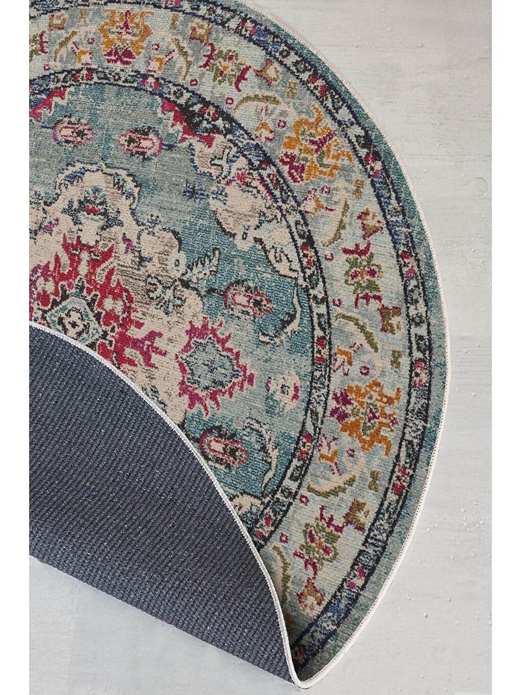 Karışık Pamuk Taban, Yıkanabilir, Kaydırmaz Taban, Modern Halı  180 x 180 cm-3