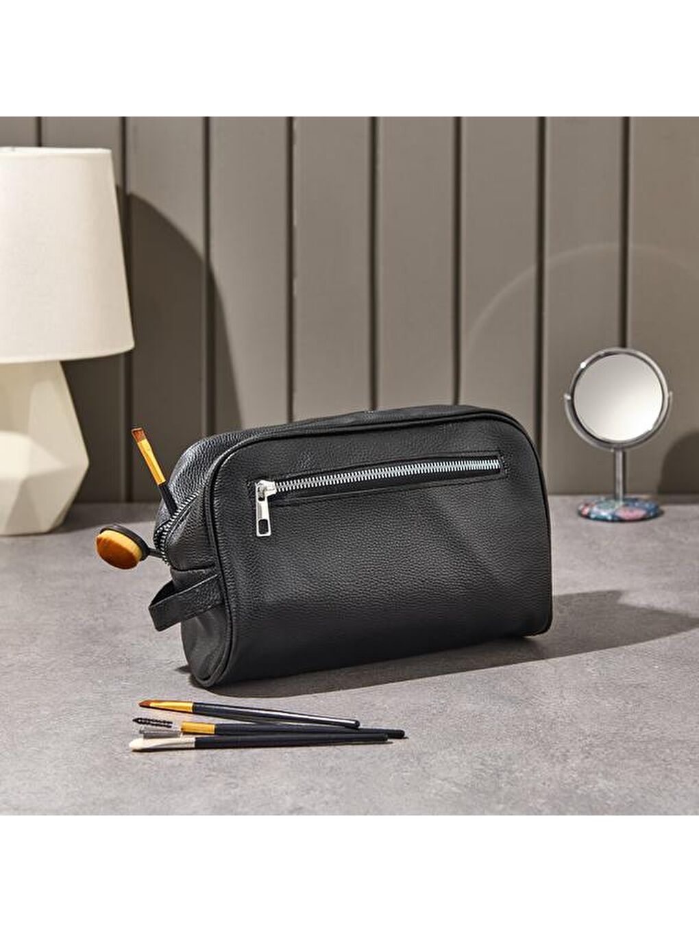 Kozmetik Çantası - Siyah - 23x15 cm