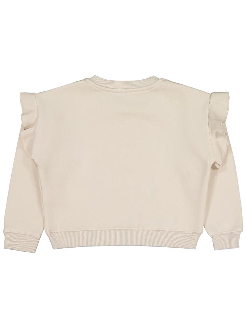 Bej Girls Kelebek Baskılı 6-9 Yaş Sweatshirt-1