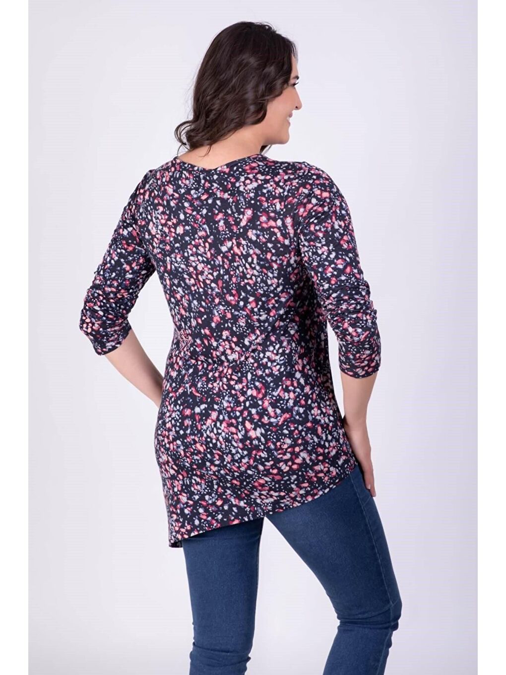 Mylinemoda Lacivert Örme Asimetrik Tunik - 1