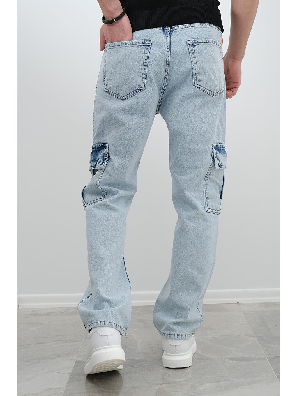 Oksit Açık Mavi Cio 1250 Komando Baggy Fit h Kargo jean Pantolon - 4