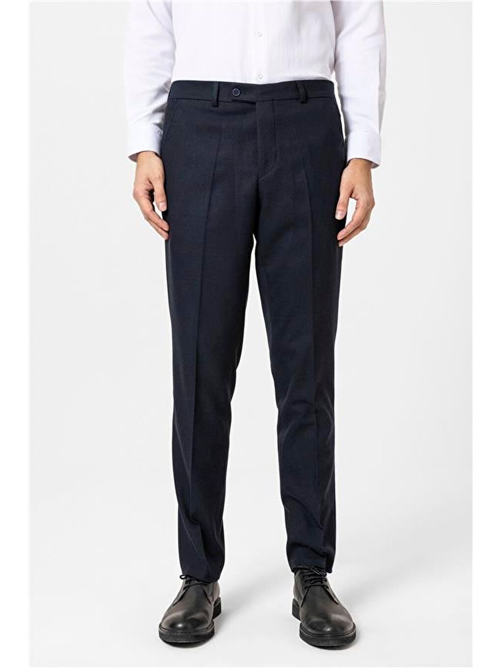 Lacivert Regular Düz Pantolon-1