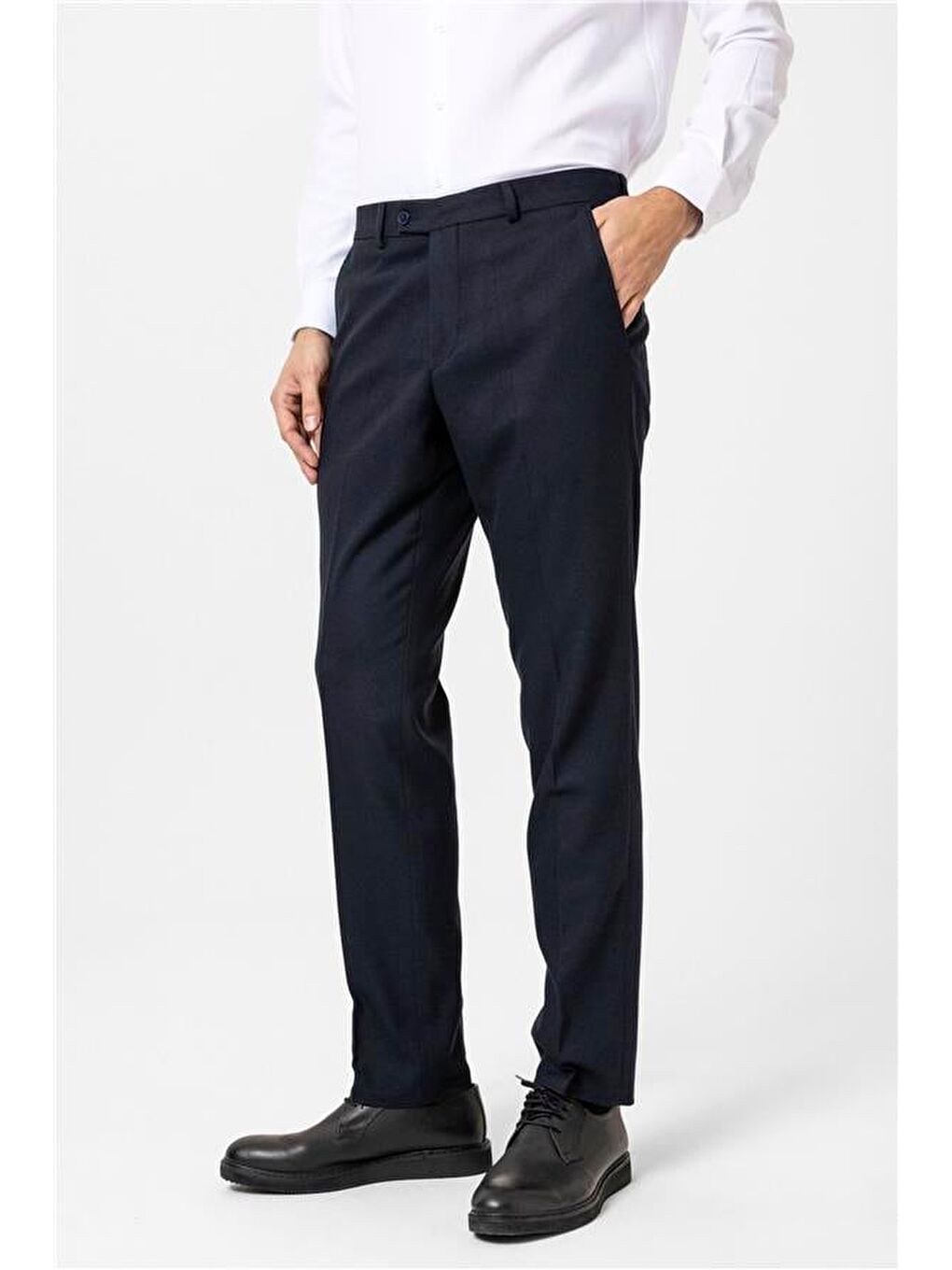 Lacivert Regular Düz Pantolon-2