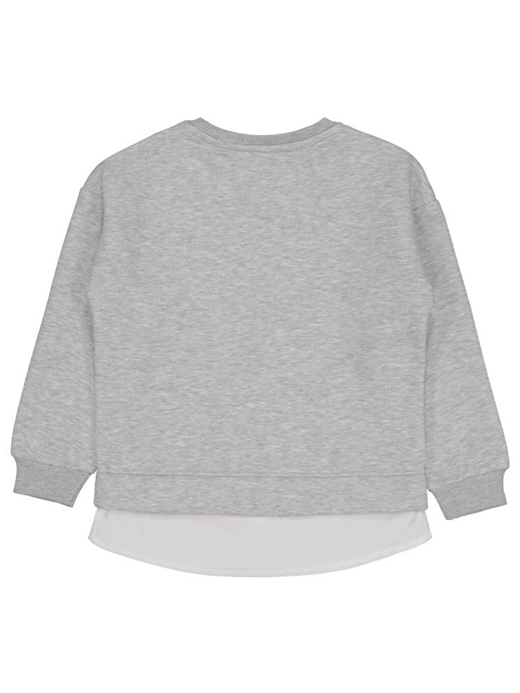 Gri Girls Love You Forever Baskılı 6-9 Yaş Sweatshirt-1