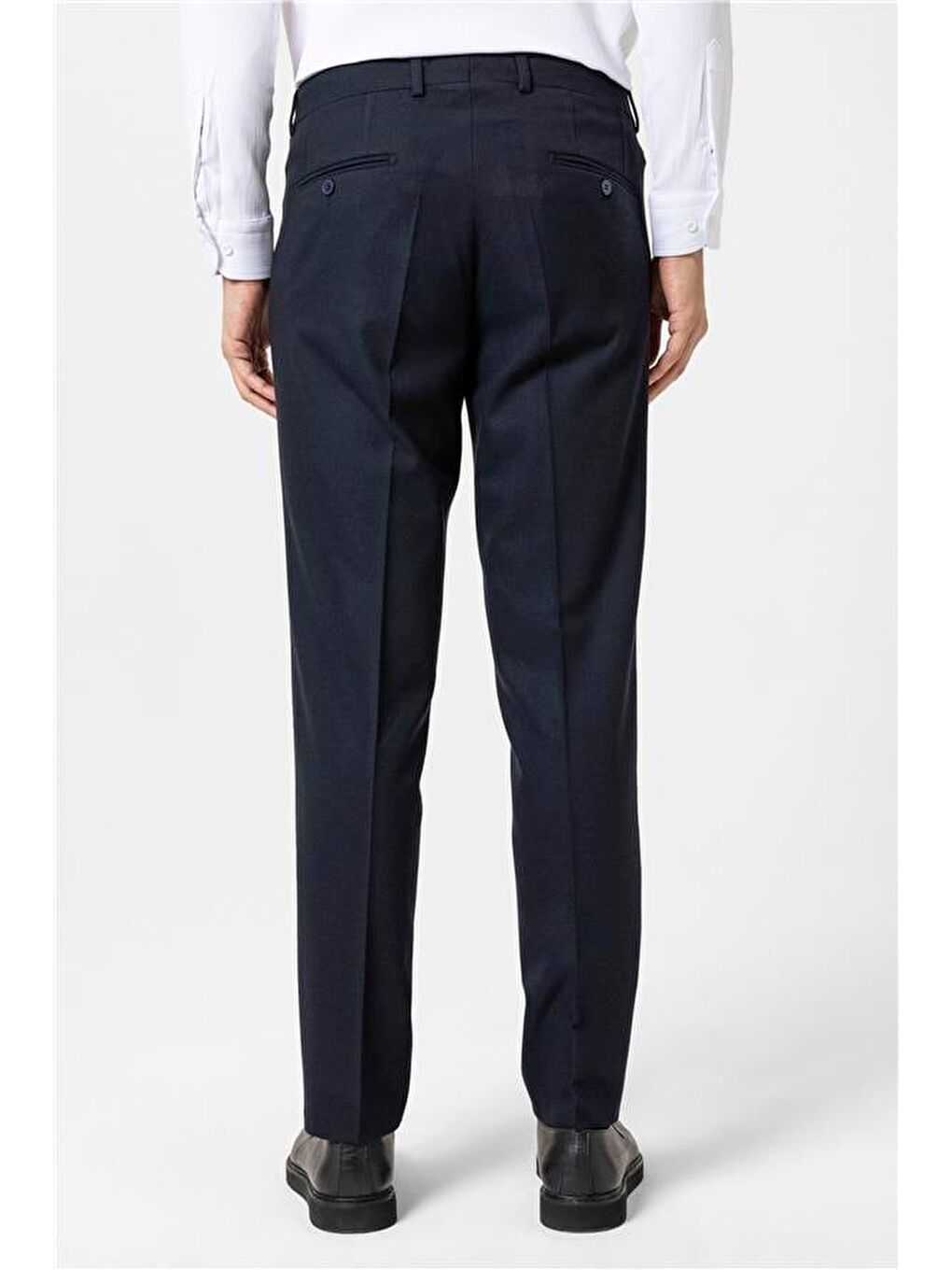 Lacivert Regular Düz Pantolon-5