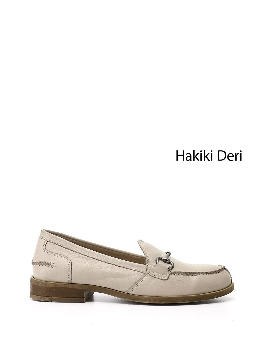 Bej Kadın AÇIK BEJ Tokalı Hakiki Deri Loafer Ayakkabı